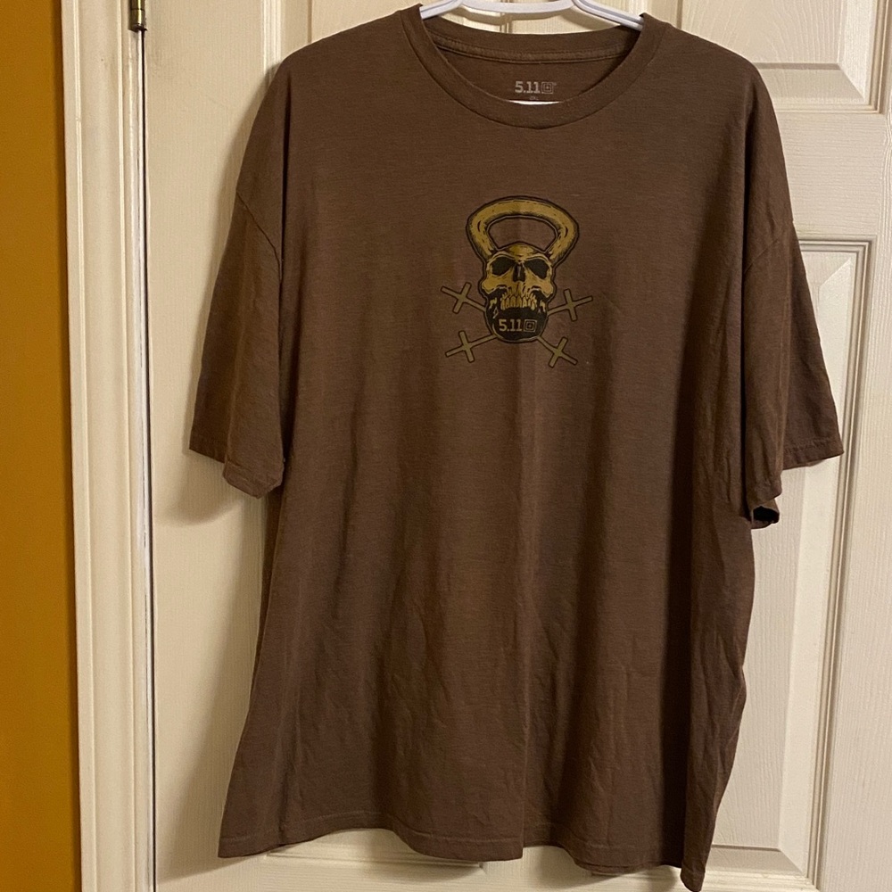5.11 Tactical Brown Tee with Skull Design